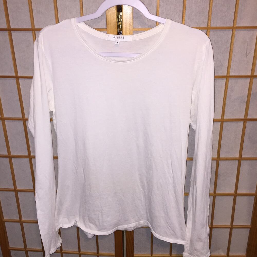 Adam Lippes Pima Cotton Long Sleeve Crewneck T Shirt Women's size 3